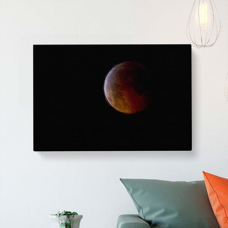 Total Lunar Eclipse - Wrapped Canvas Painting, 35cm H x 50cm W x 3cm D