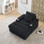 Canapé en velours côtelé extensible confortable noir moderne parfait pour les appartements et les bureaux