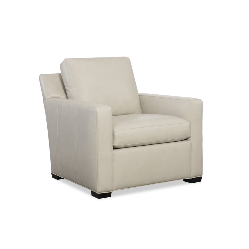 H&M Custom Upholstery Lounge Chair, Fergus Storm Leather