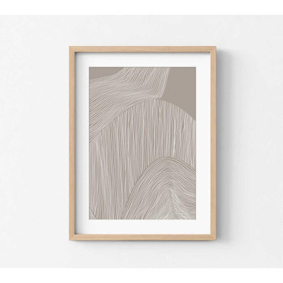 «Neutral Abstract Line Art Print», décoration murale moderne minimaliste