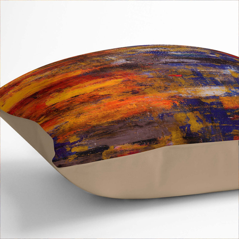 Abstract Square Cushion, 40 x 40 cm, Stone