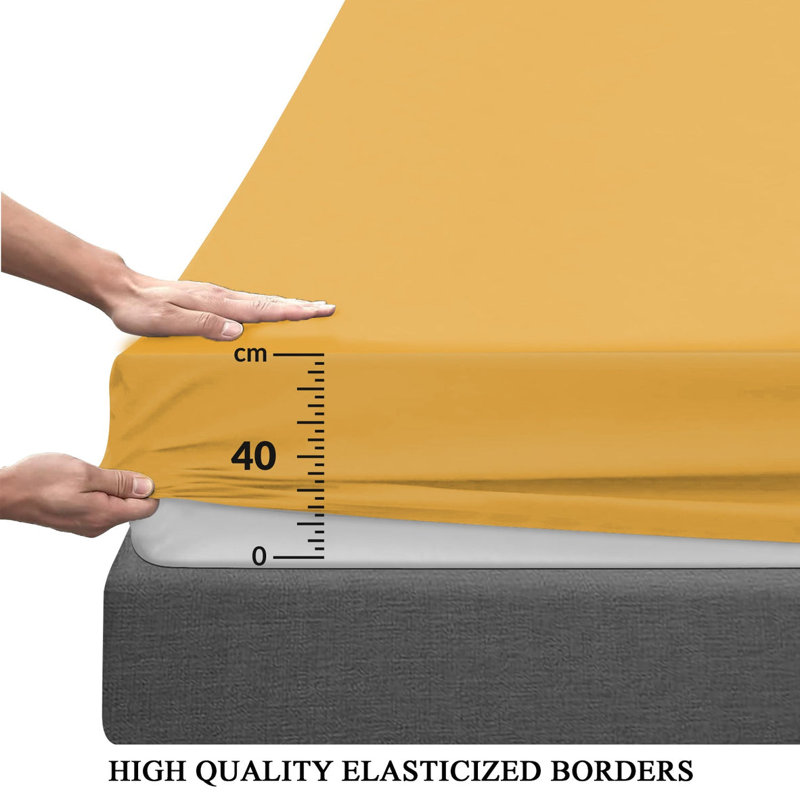Microfiber Flatweave Fitted Sheet, Double (4'6)
