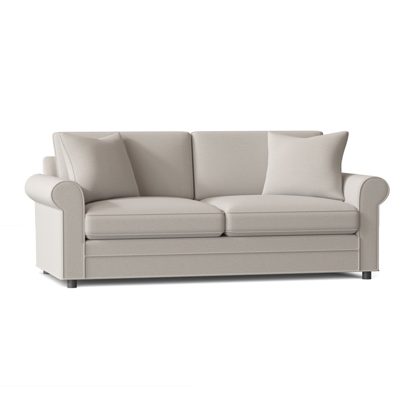 Edgeworth 85'' Upholstered Sleeper Sofa, White Performance Fabric; 0851-94, 5" Innerspring Mattress