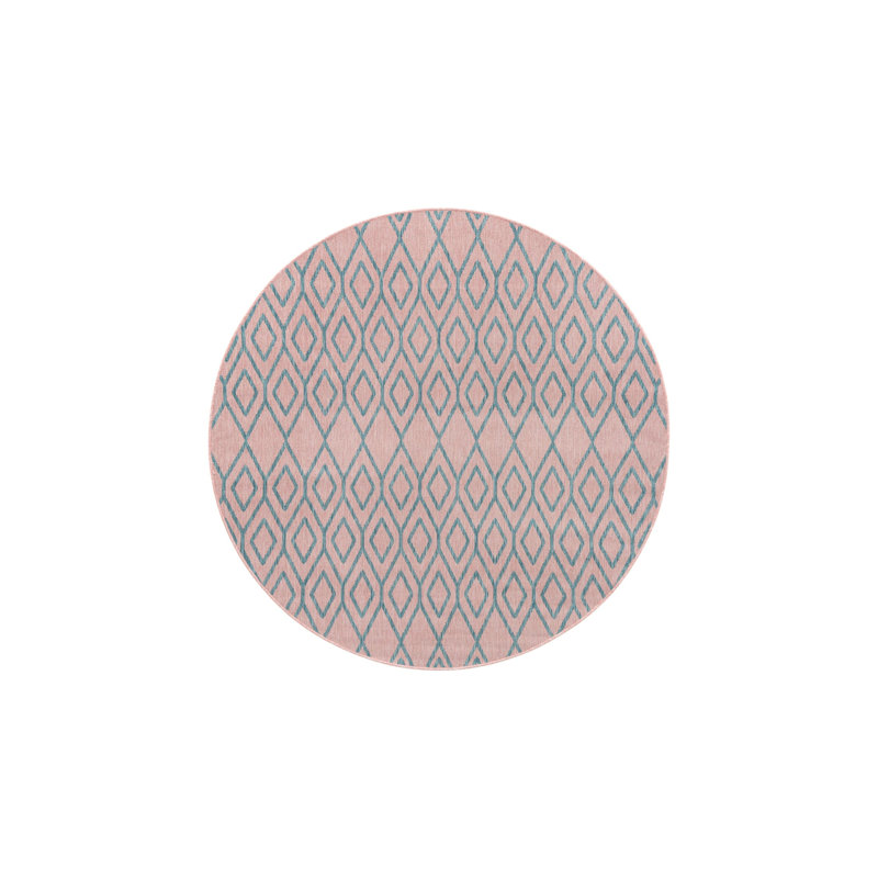 Turks and Caicos Indoor/Outdoor Rug, Round 6'7", Blue