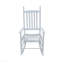 Chaise berçante en bois blanc, sans tapis