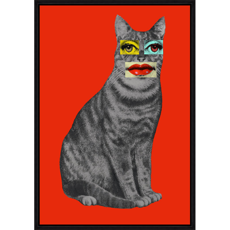 Cat Print by Jeffrey Goodman, Image Brush Gel, 45.75" H x 31.75" W