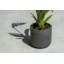 Black Textured Round Fiberstone Pot