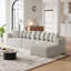 Ensemble de canapé modulaire en L de 131 po avec méridienne droite et méridienne courbée de 131 po comprenant 10 coussins, aucun assemblage requis, pour le salon-1023566944-1023566945