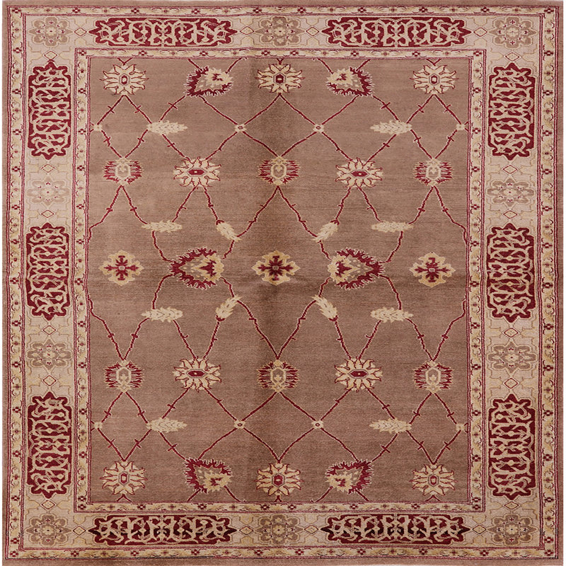Tapis oriental brun Garbo, Carré 7 pi