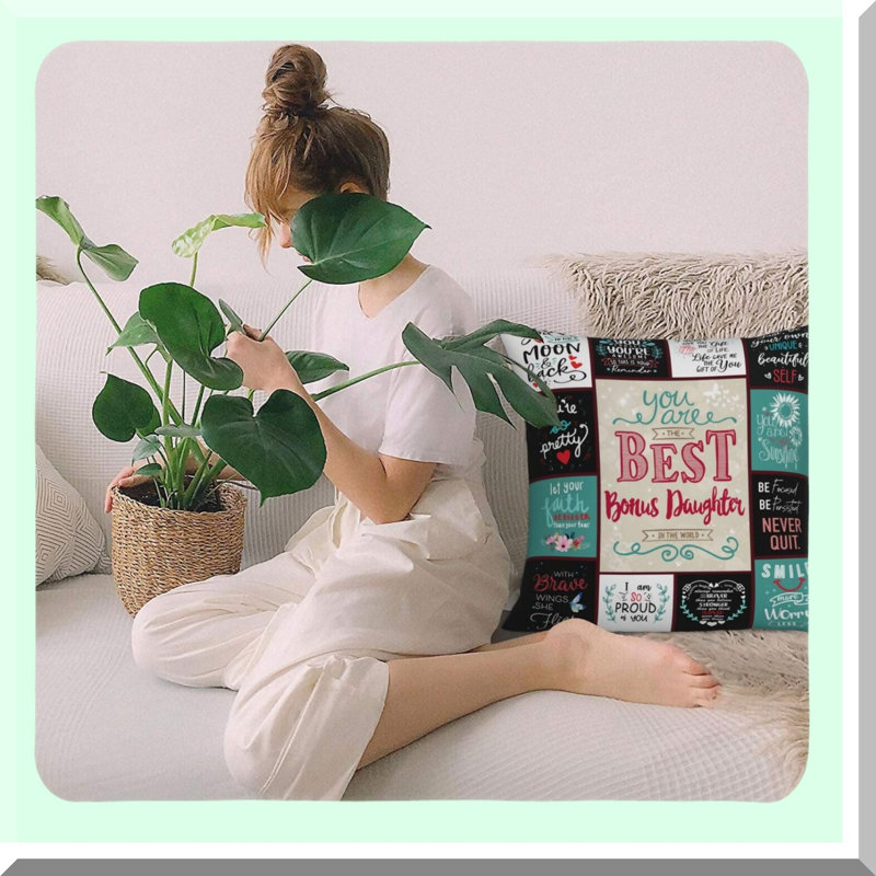 Cherished Stepdaughter Throw Pillow - Present - Pillow Cover