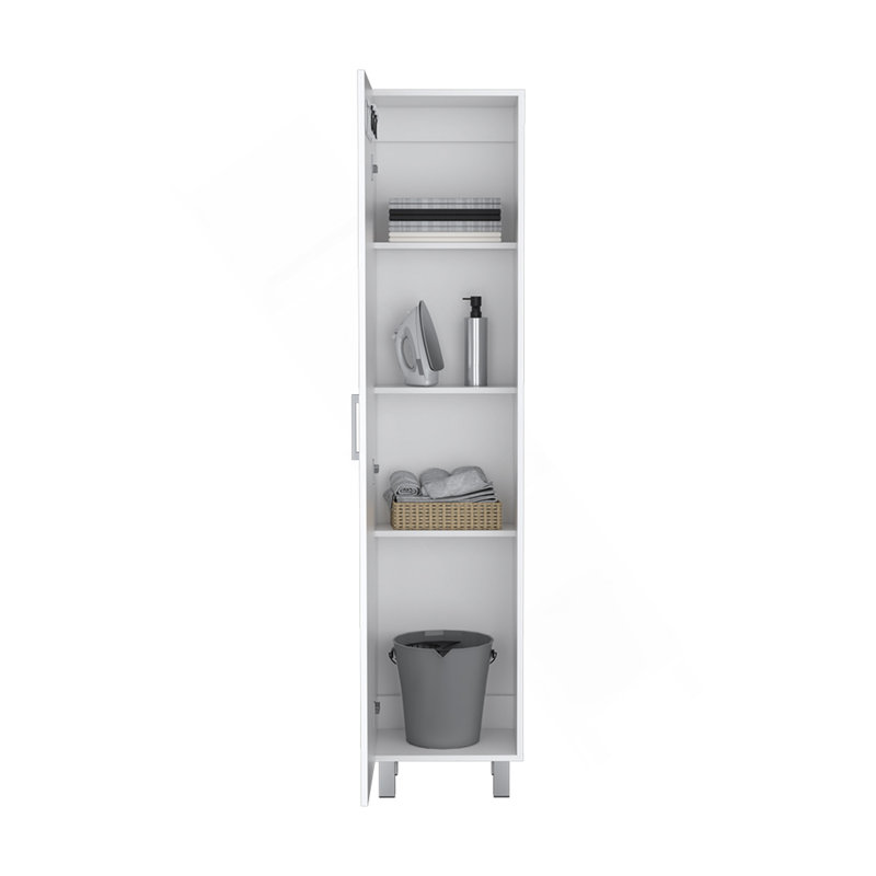 Armoire de rangement Molekeede, blanchisserie, finition blanche