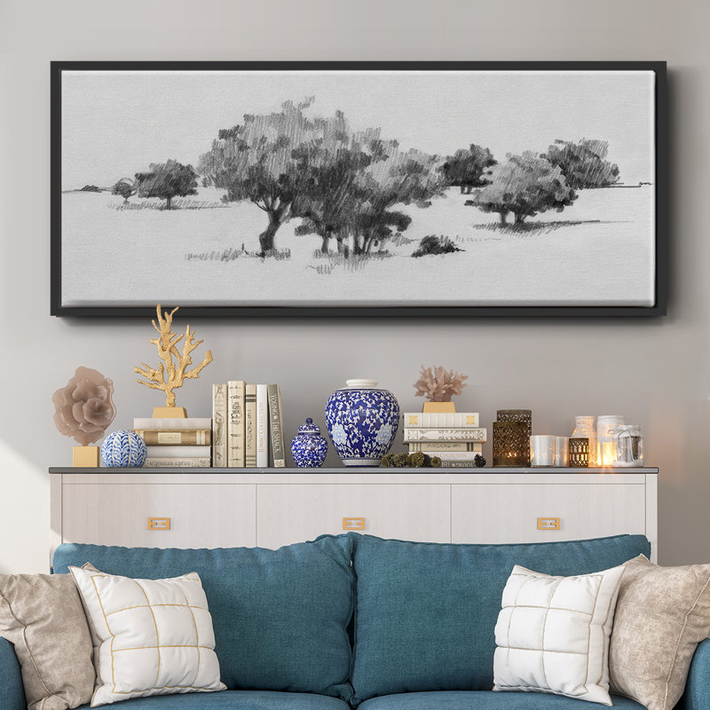 Treeline Sketch II- Framed Canvas
