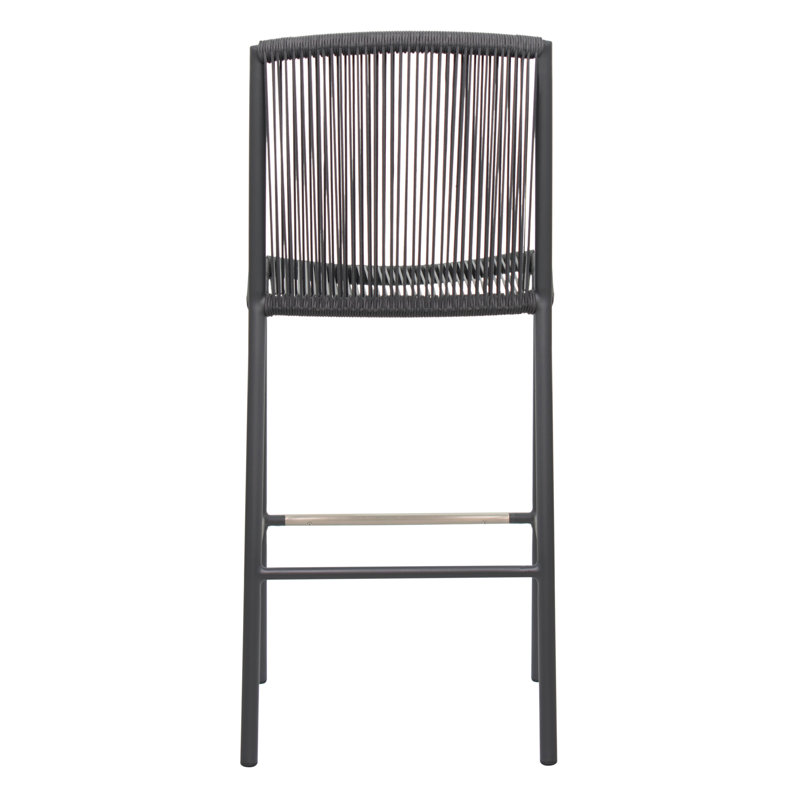 Archipelago Outdoor Bar Stool, Dark Gray/Dark Pebble, 28"