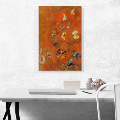 «Evocation of Butterflies 1912» par Odilon Redon, reproduction d'art sur toile tendue
