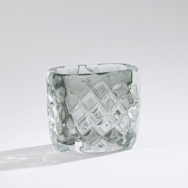 Glass Table Vase, Gray