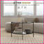 Table basse ronde de 26 po avec verre trempé à 2 niveaux et structure en acier - peu encombrante et facile à nettoyer pour le salon-529298702