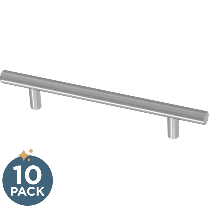Matte Black Stainless Steel Modern Bar Pulls Set of 10