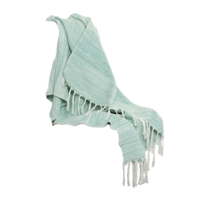 Jeté 100% polyester tissé turquoise