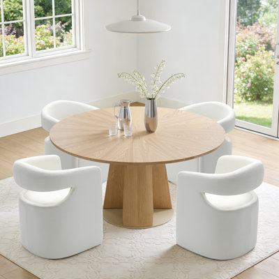 Upholstered Dining Armchairs With Hidden Casters