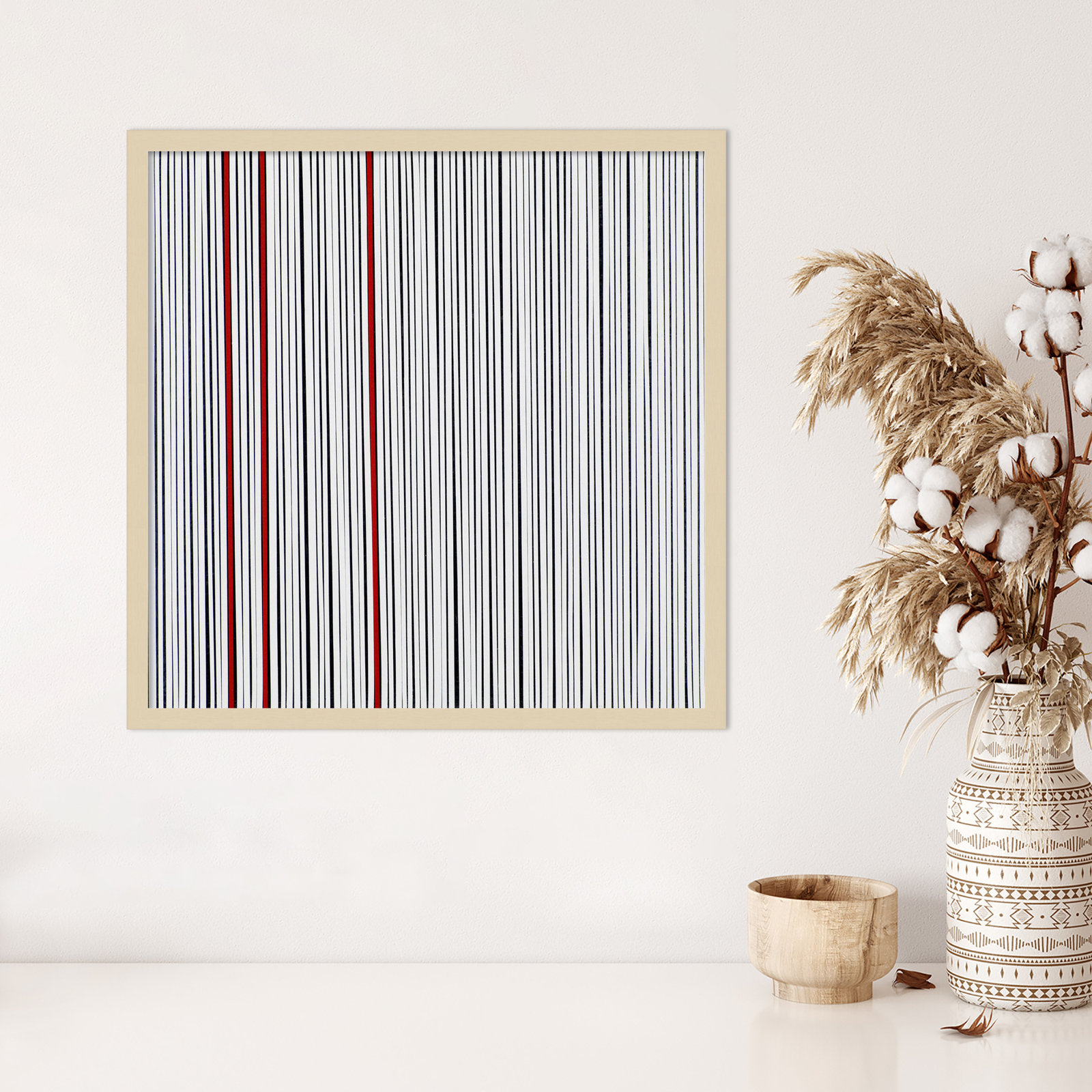 Mostly White Print by Alex Dunn, Brown, 25" H x 25" W x 1" D