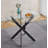 Dining Table With Cross Metal Leg And Tempered Glass Top-1396574357