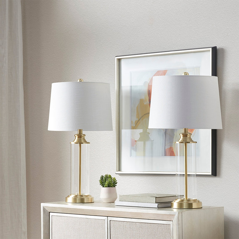 Lampe de table en verre Clarity, Doré