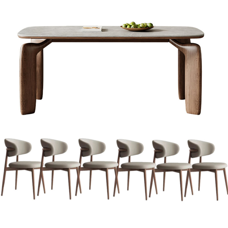 Modern Nordic Rectangular Dining Table, 29.5"H x 70.9"L x 31.5"W