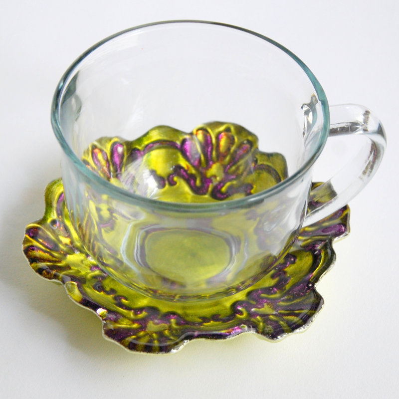 Tasse à thé et soucoupe Adrena, Vert