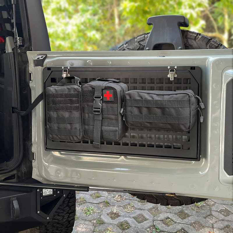 Tailgate Table Rear Foldable Cargo Shelf Aluminum Alloy Storage Shelf MOLLE Panel For Ford Bronco 2021-2024