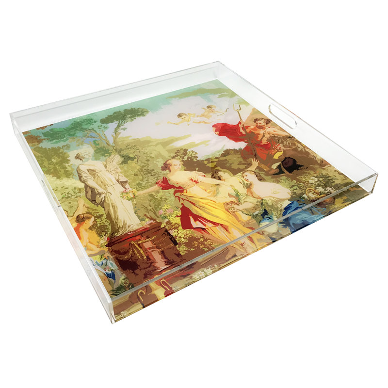 Cyprus Picnic Acrylic Square Decorative Tray