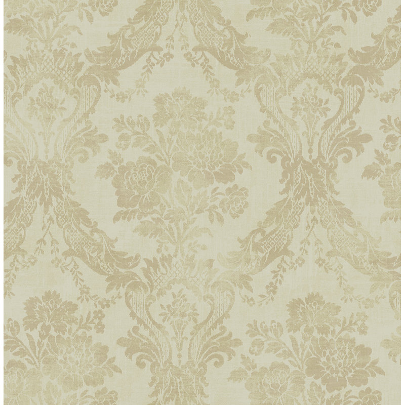 Papier peint Seabrook Designs Chateau, Kaki métallique