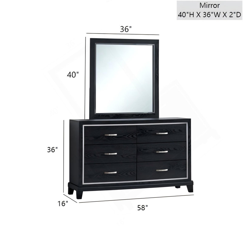 Commode 6 tiroirs Livingston G02850-D (sans miroir)