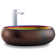 Chrome Vitreous China Oval Vessel Bathroom Sink with Overflow