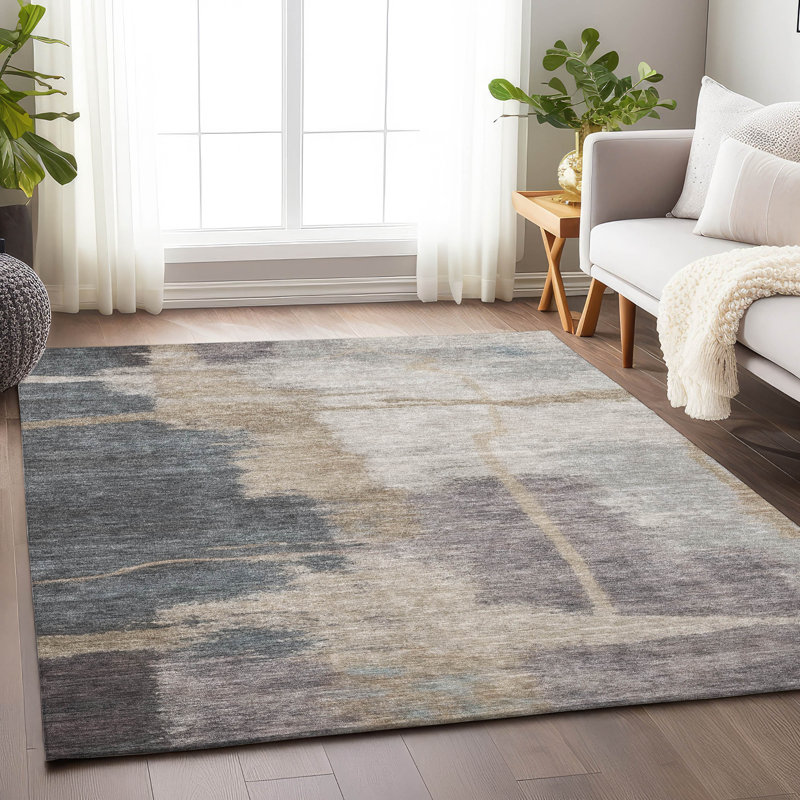 Premium Machine Washable Prisco Gray Rug, Rectangle 8' x 10'