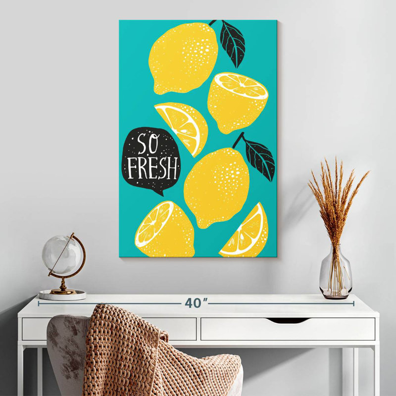 Yarlin Fresh Lemons Typography, 30" H x 20" W
