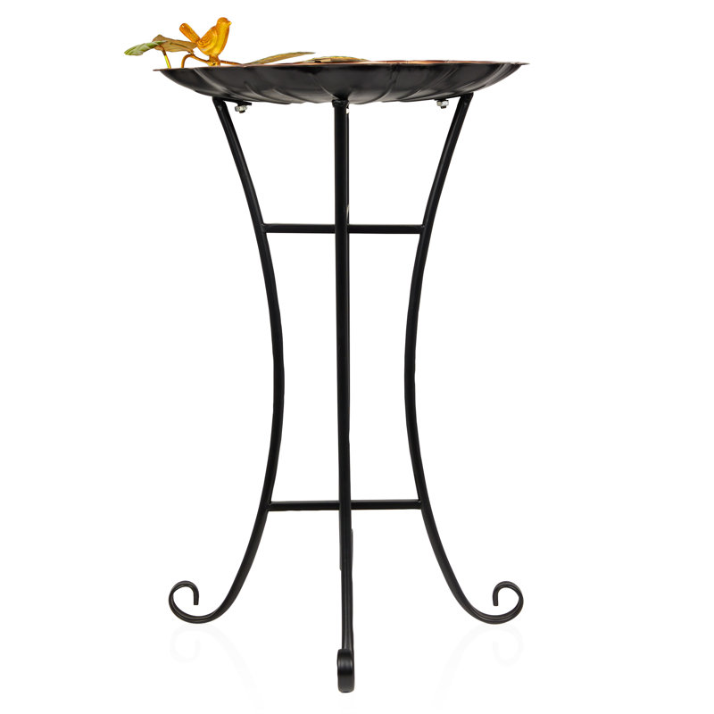 29"H Metal Sunflower Birdbath with Stand