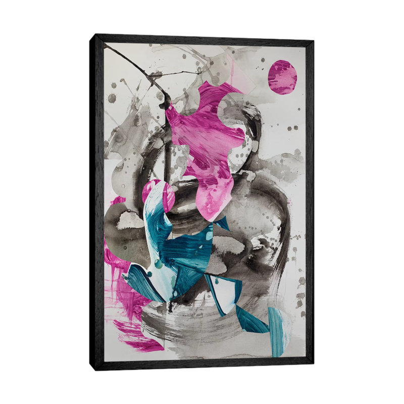 Haiku Series (Waves II) 1 Piece Painting on Canvas, 66.04 cm H x 45.72 cm W, Black Framed