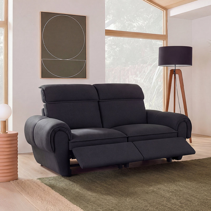Canapé modulaire inclinable électrique Loveseat, Gris foncé, Causeuse avec 2 fauteuils inclinables