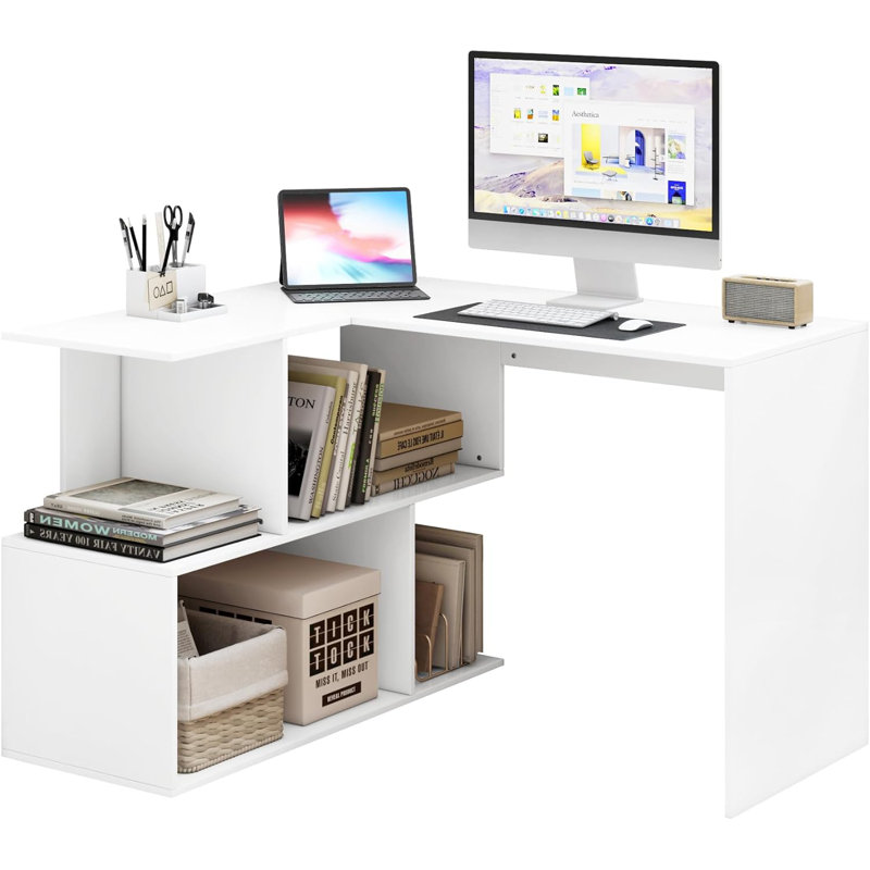 L-Shaped Computer Desk, White
