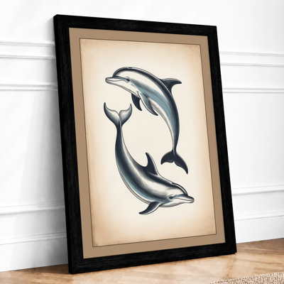 Dolphins In Motion Japandi - Print