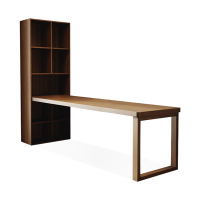Brown Rectangular Solid Wood writing desk
