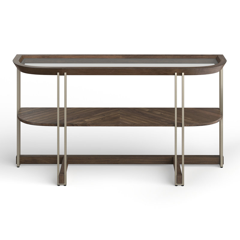 Romilly 50'' Glass Top Console Table