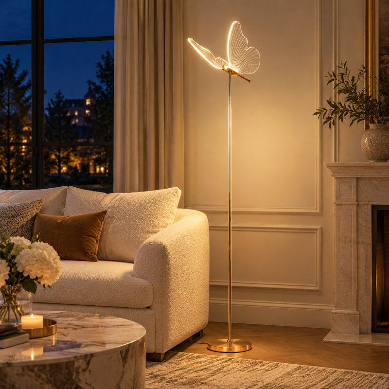 63.4 " Polished Arched Floor Lamp