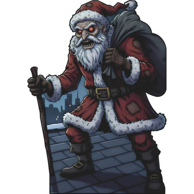 SP13564 Ghoul Nightmare Santa Christmas Halloween Krampus Cardboard Cutout Standee Standup
