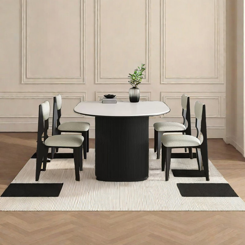 Vintage Rock Slab Dining Table, 29.52"H x 70.86"L x 35.43"W
