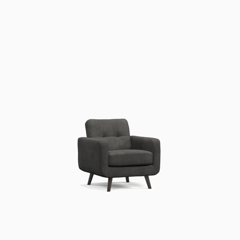 Briganti Faux Leather Armchair, Grey