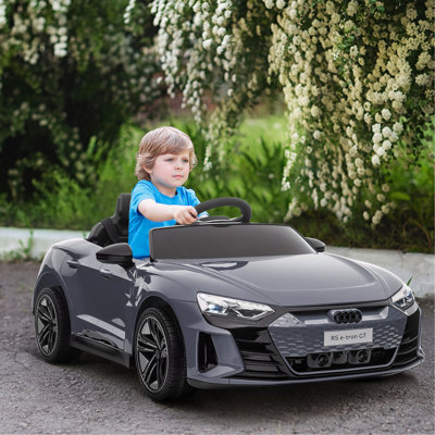 Aosom Kids Ride On Car, 12V Licensed Audi RS E-Tron GT 3.1 MPH Electric Car For Kids, Ride-On Toy With Remote Control, 4 Wheels With Suspension, Horn, Music, Lights, Gray