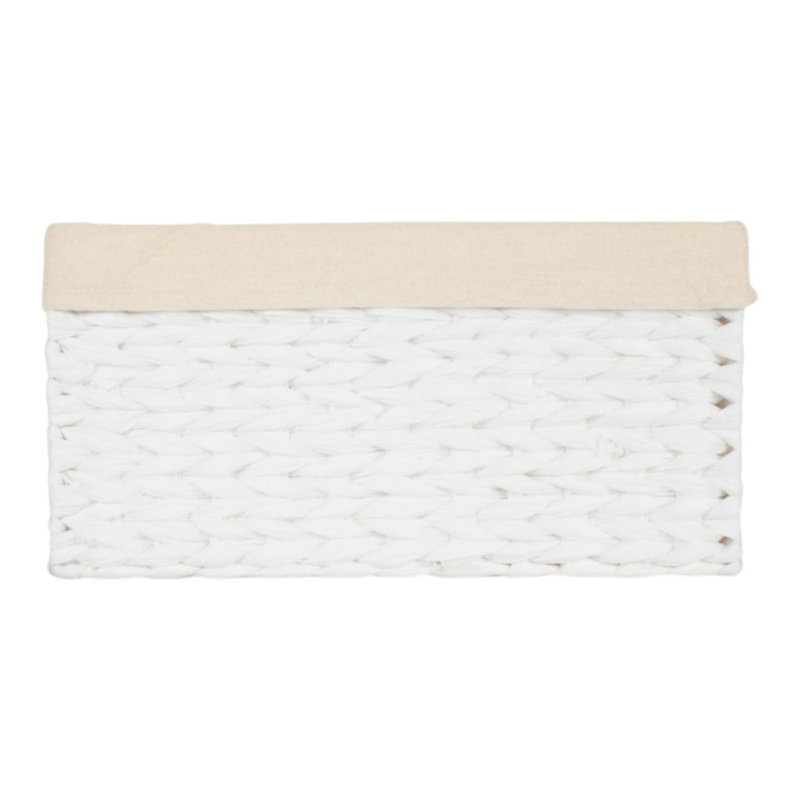 Beachcrest Home Wicker Decorative Basket, 18cm H x 37cm W x 25cm D, White