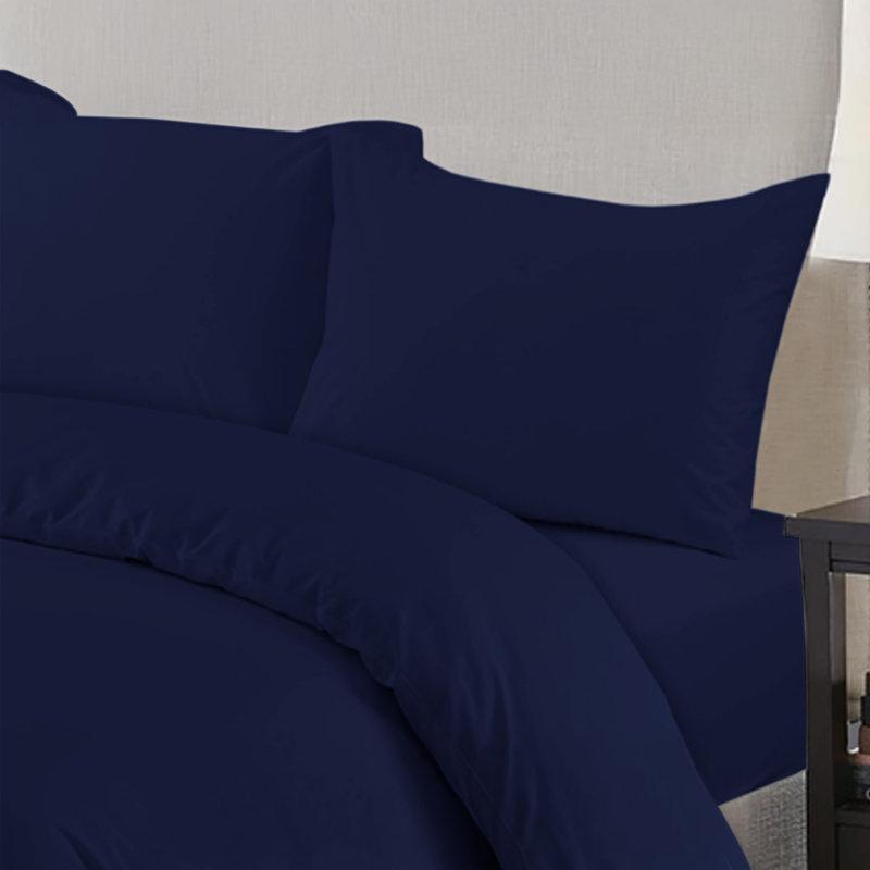 Microfiber Duvet Cover Set Set, Single Duvet Cover Set + 3 Additional Pieces, Navy
