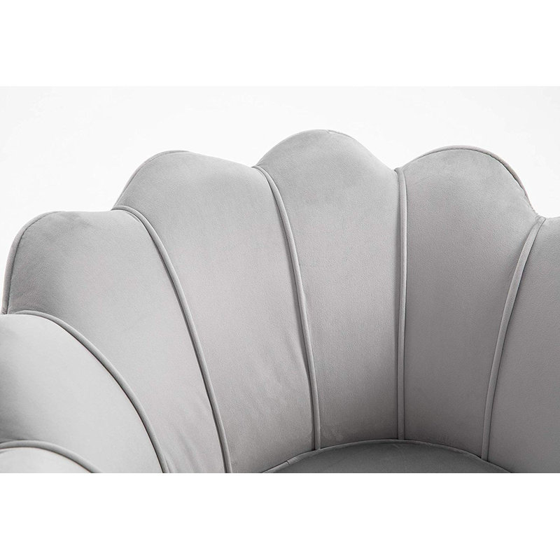 Lipscomb Upholstered Barrel Chair, Grey
